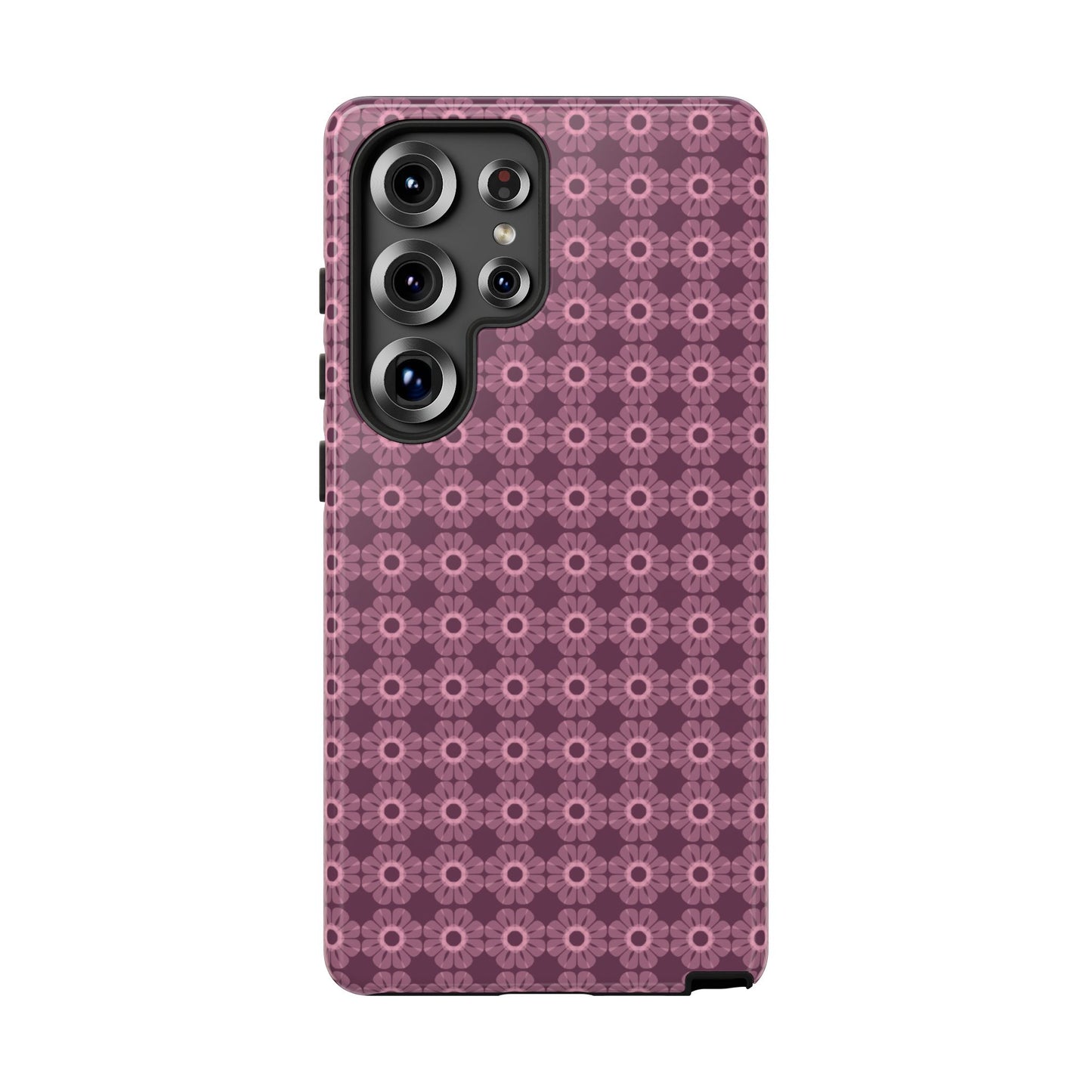 Romantic Dark Pink Floral Tough Phone Case