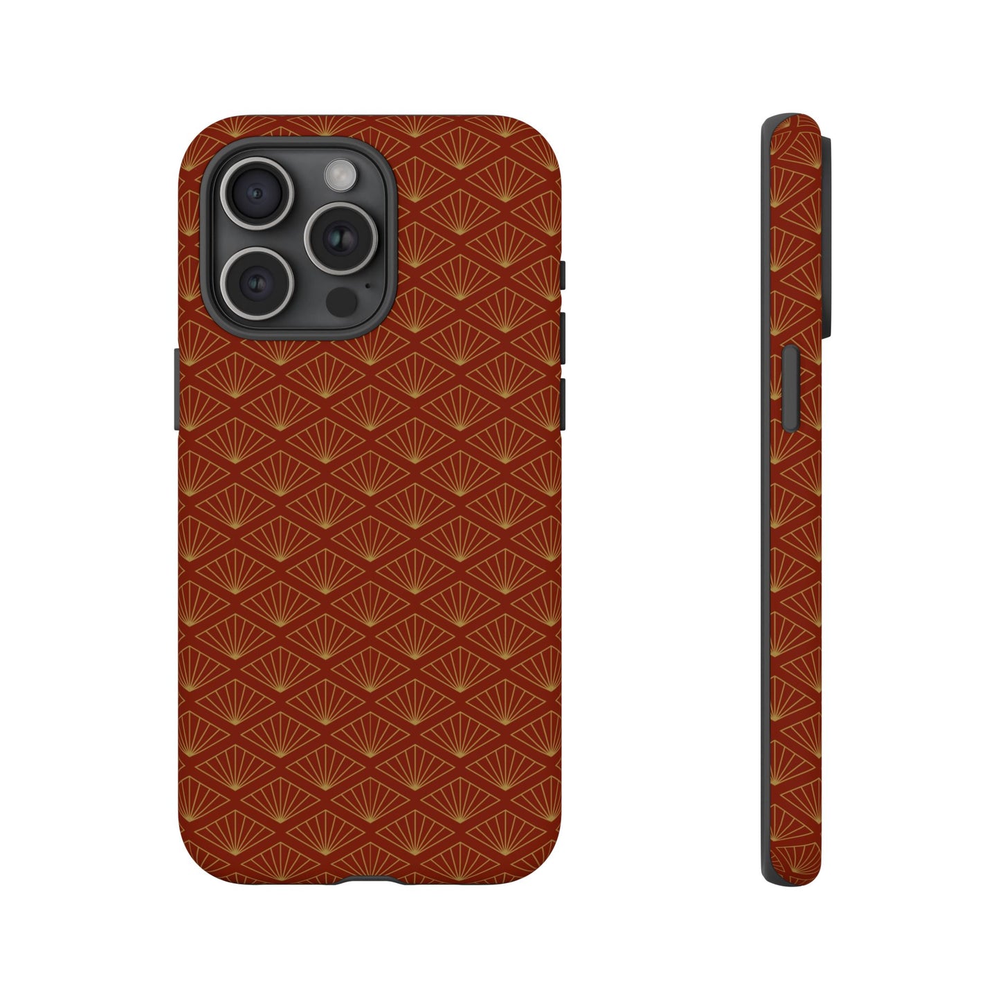Vintage Brown & Gold Geometric Pattern Tough Phone Case