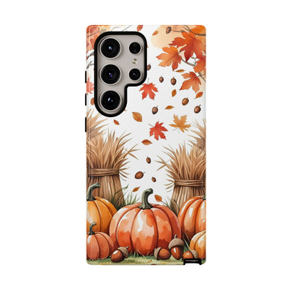 Fall Dry Straw & Pumpkin Tough Phone Case
