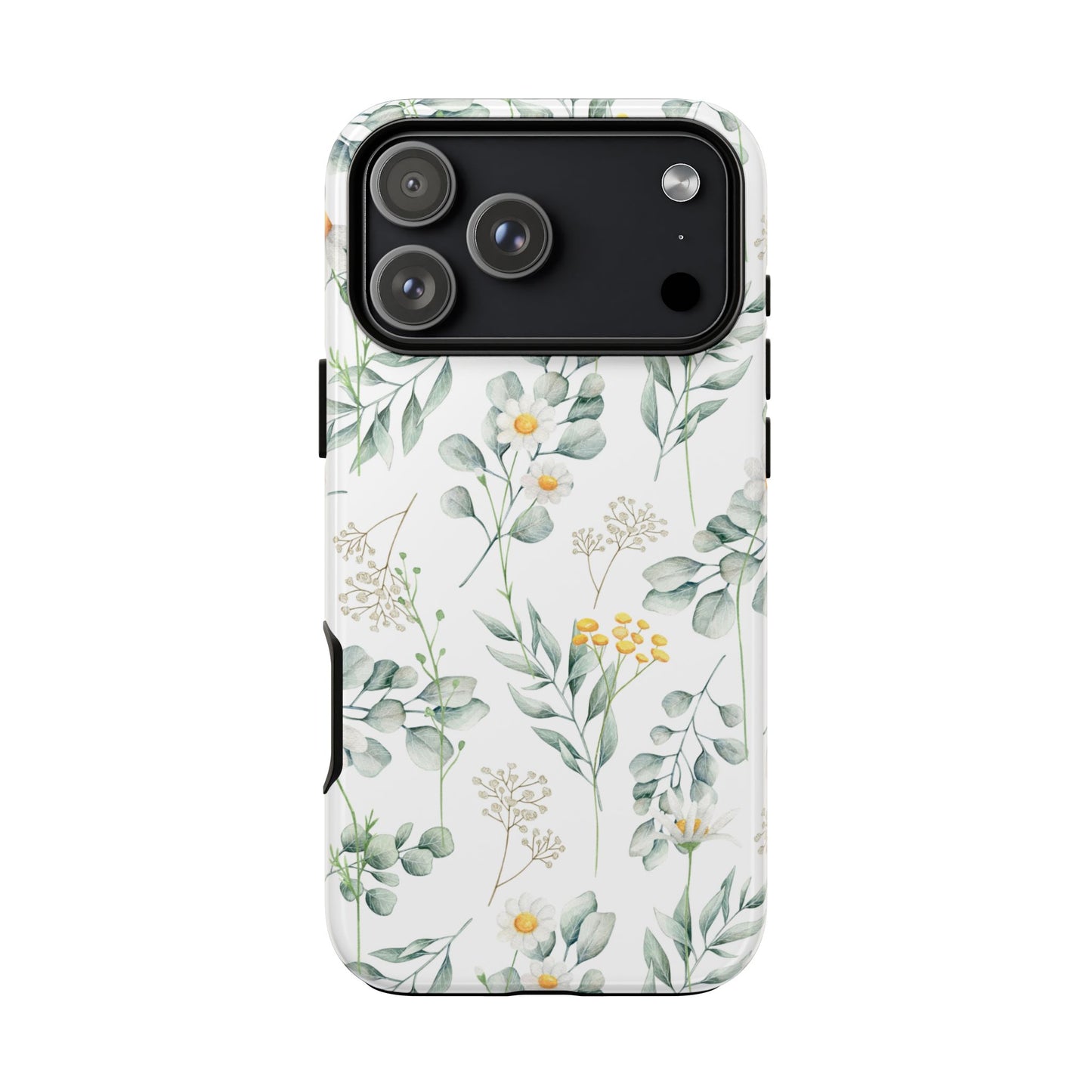 Watercolor Eucalyptus Branches and Daisy Tough Phone Case