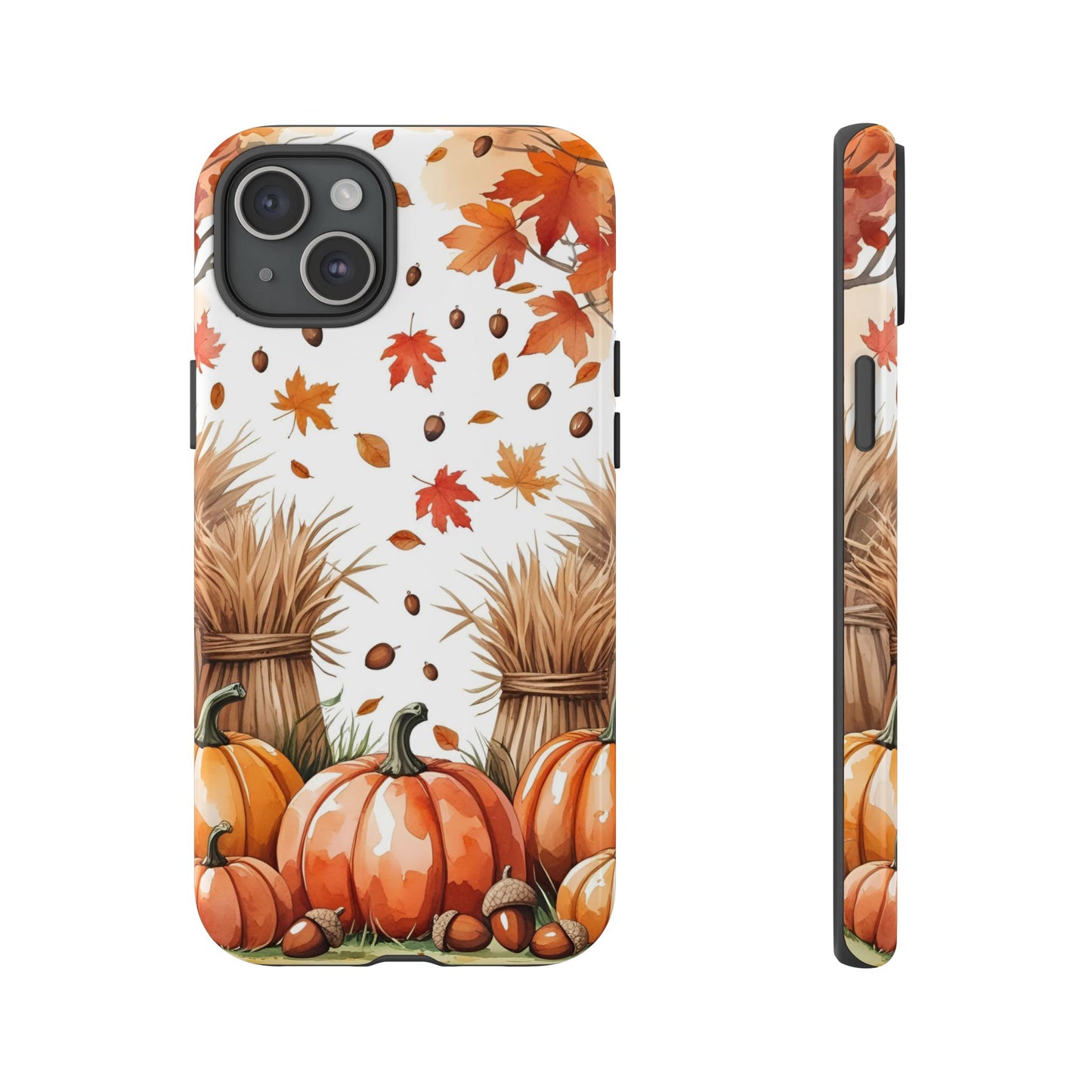 Fall Dry Straw & Pumpkin Tough Phone Case