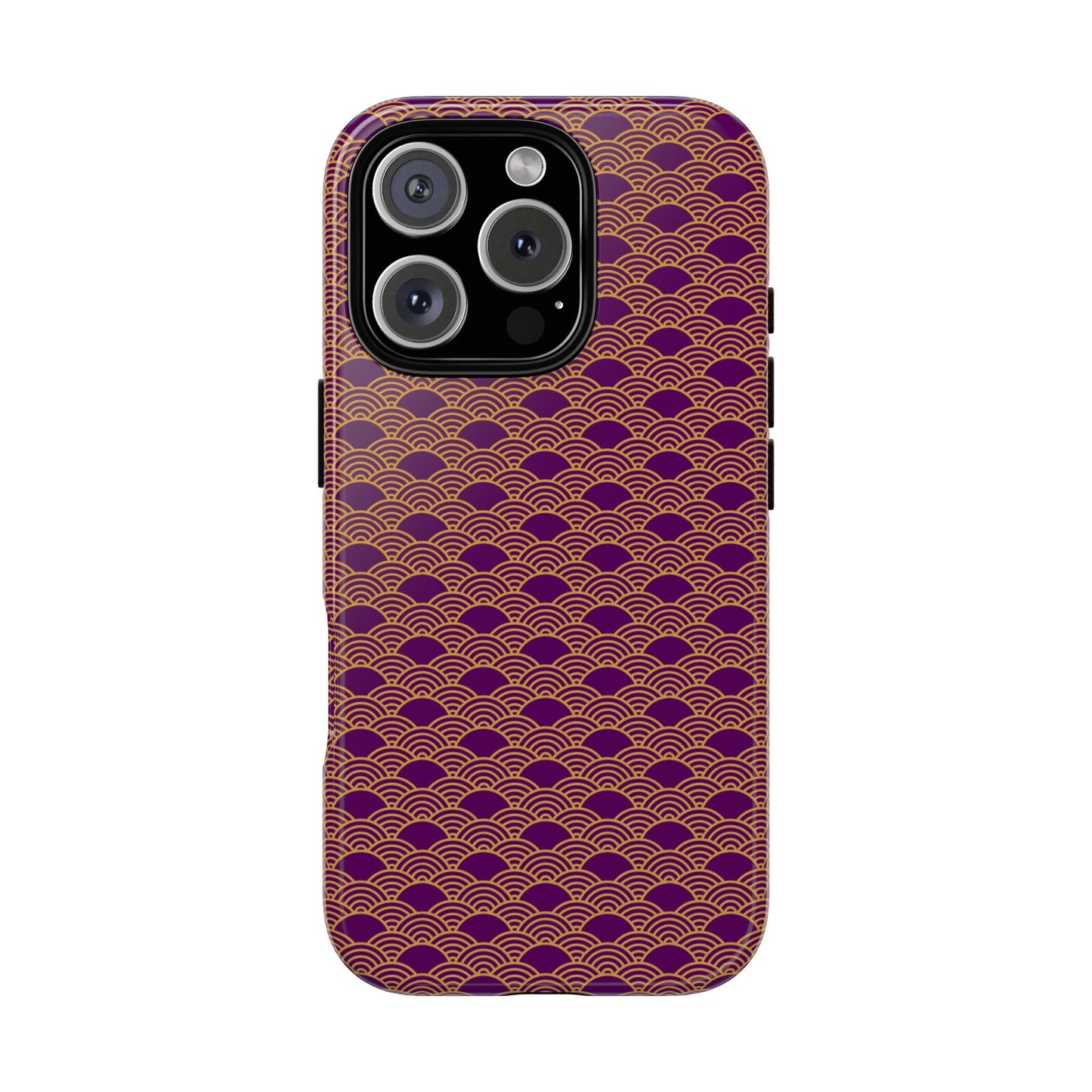 Luxurious Purple Japanese Vintage Seigaiha Wave Tough Phone Case