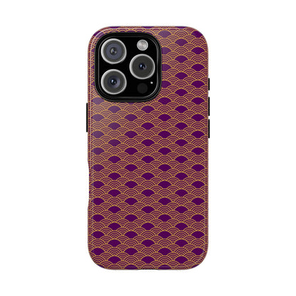 Luxurious Purple Japanese Vintage Seigaiha Wave Tough Phone Case