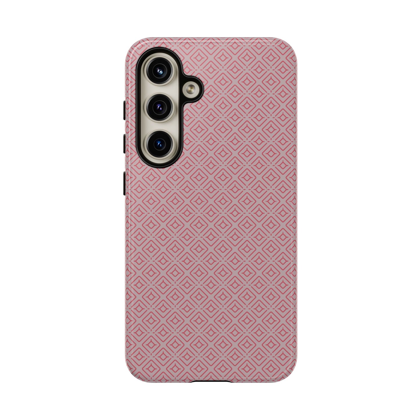 Minimalist Pink Geometric Diamond Tough Phone Case