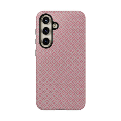 Minimalist Pink Geometric Diamond Tough Phone Case