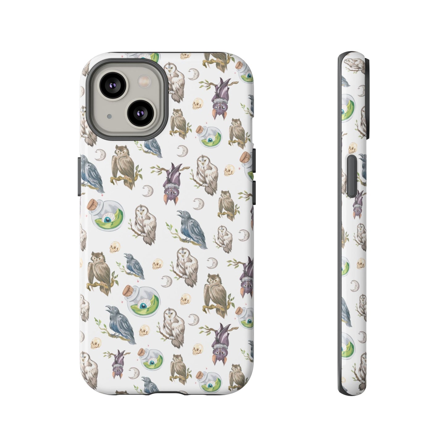 Whimsical Owl Crow Bat Eyeball Tough Phone Case