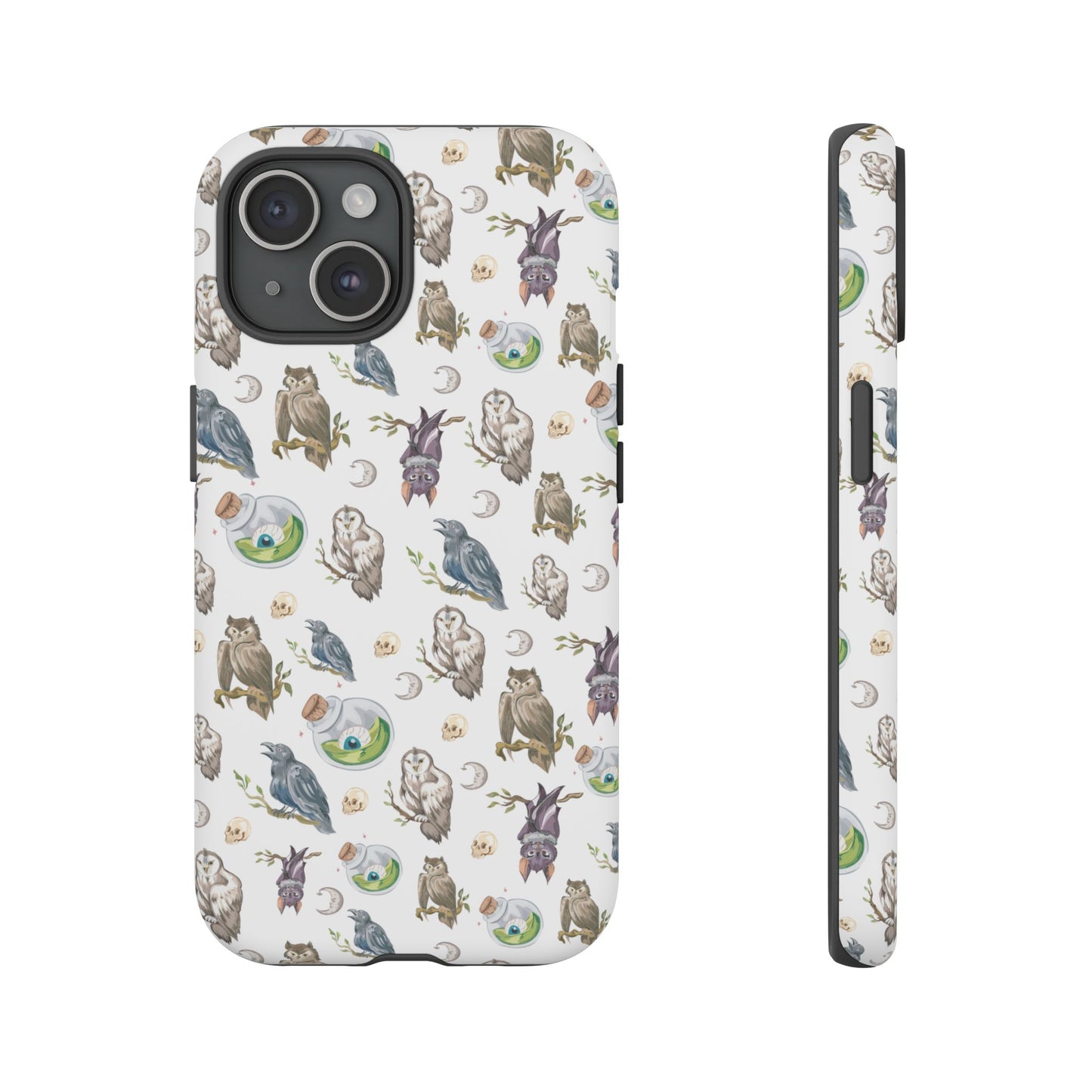 Whimsical Owl Crow Bat Eyeball Tough Phone Case