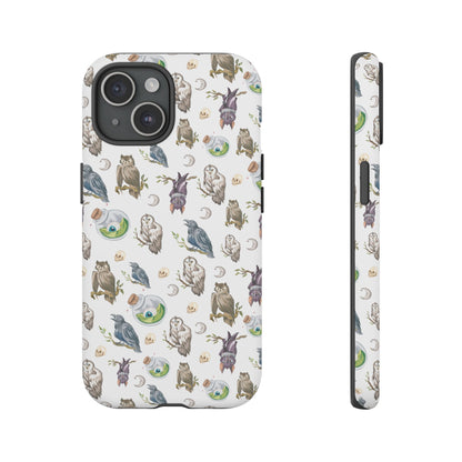 Whimsical Owl Crow Bat Eyeball Tough Phone Case
