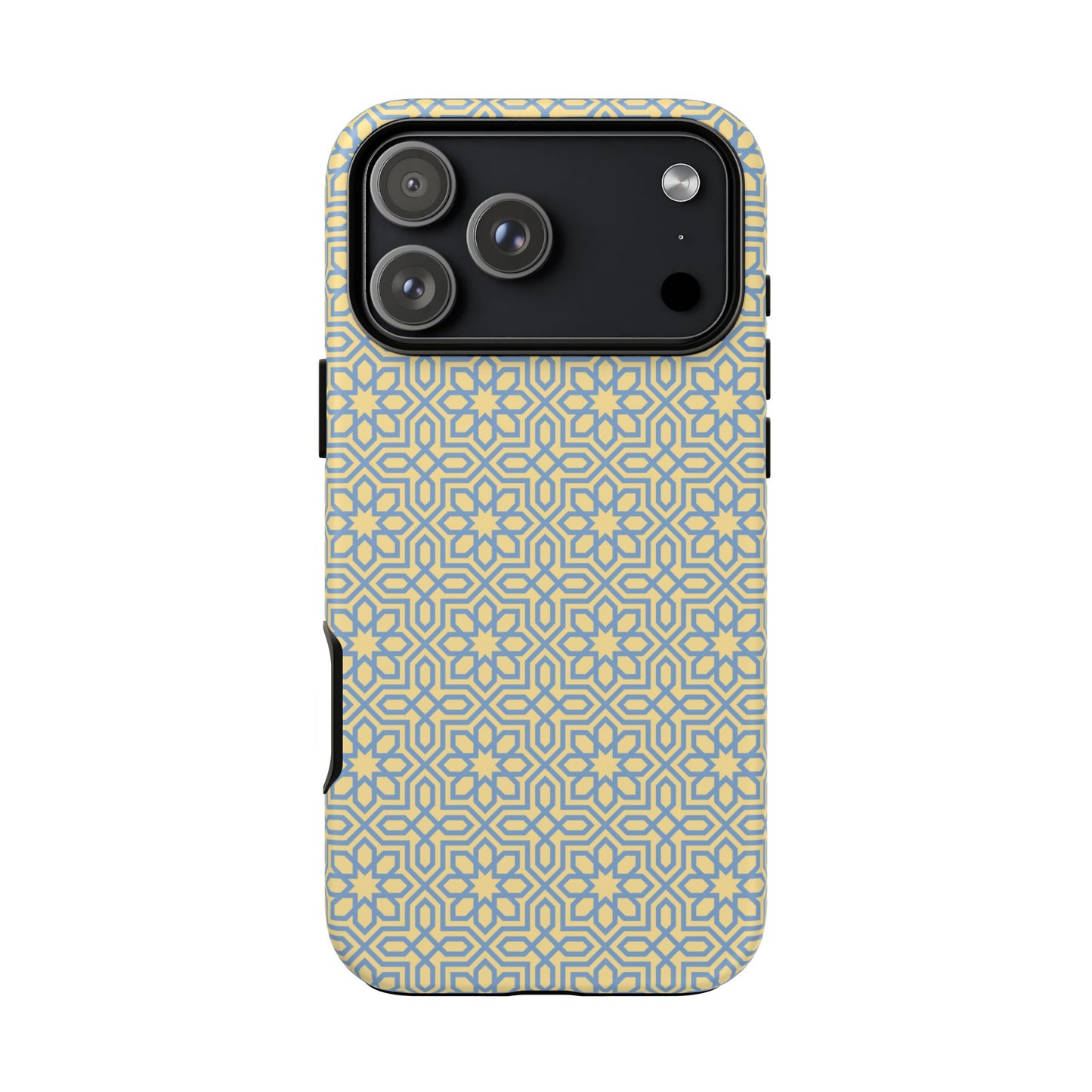 Pastel Yellow & Blue Floral Geometric Tough Phone Case