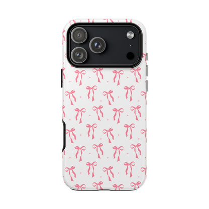 Cute Pink Ribbons Tough Phone Cases