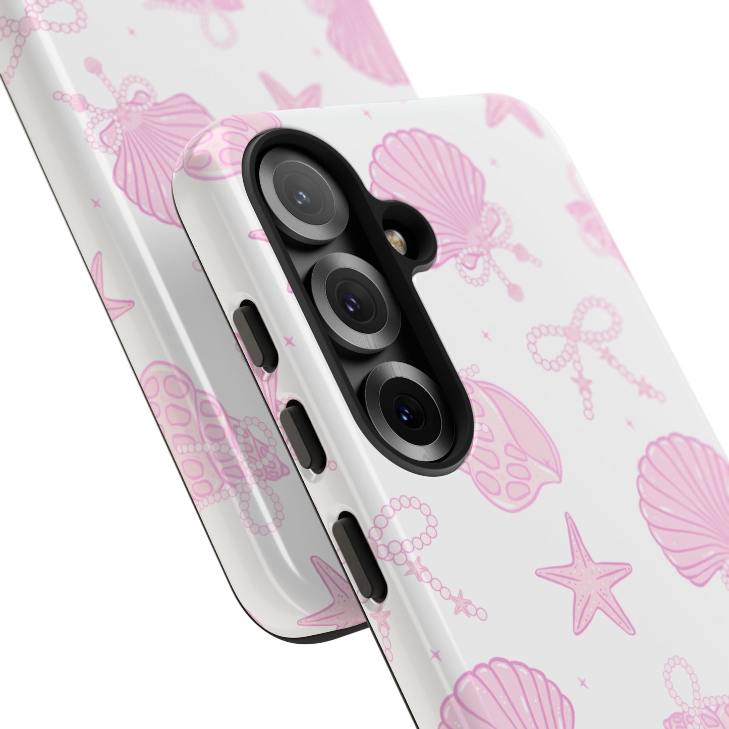 Pink Shell Bow Phone Case, Cute Ocean Inspired Case, Beach Lover Aesthetic Phone Cover, Summer Accessories