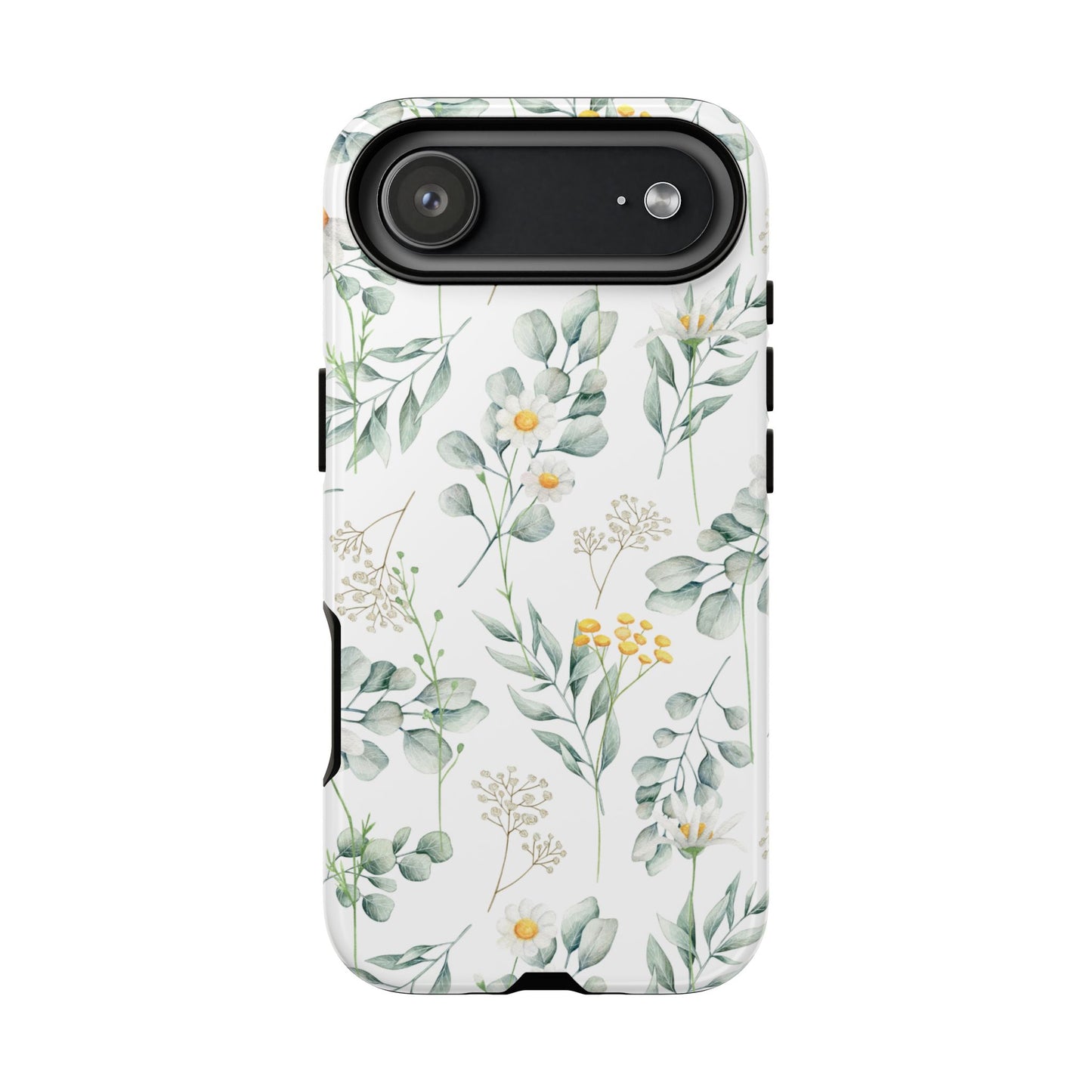 Watercolor Eucalyptus Branches and Daisy Tough Phone Case