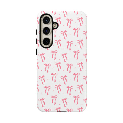 Cute Pink Ribbons Tough Phone Cases
