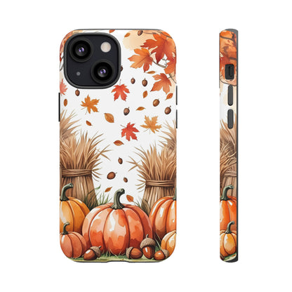 Fall Dry Straw & Pumpkin Tough Phone Case