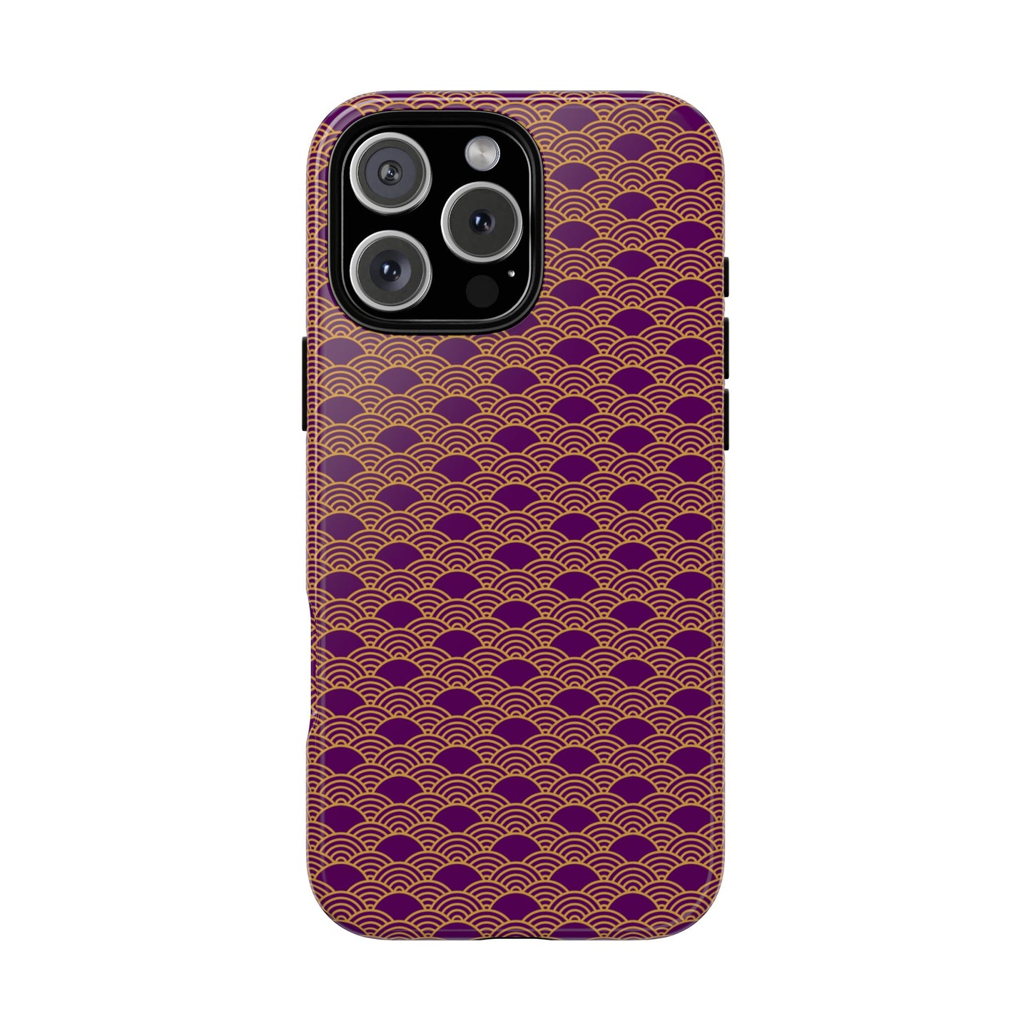 Luxurious Purple Japanese Vintage Seigaiha Wave Tough Phone Case