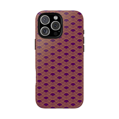 Luxurious Purple Japanese Vintage Seigaiha Wave Tough Phone Case