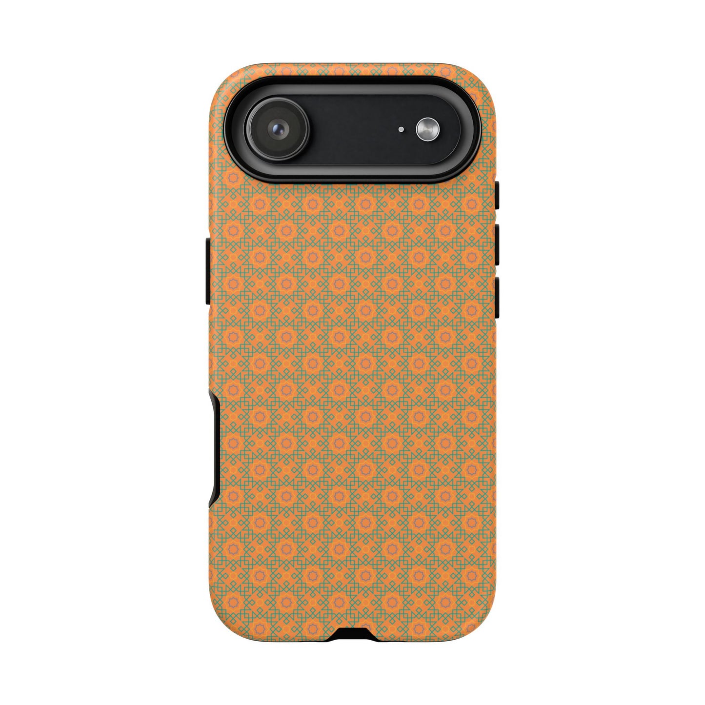 Edgy Green & Orange Vintage Pattern Tough Phone Case