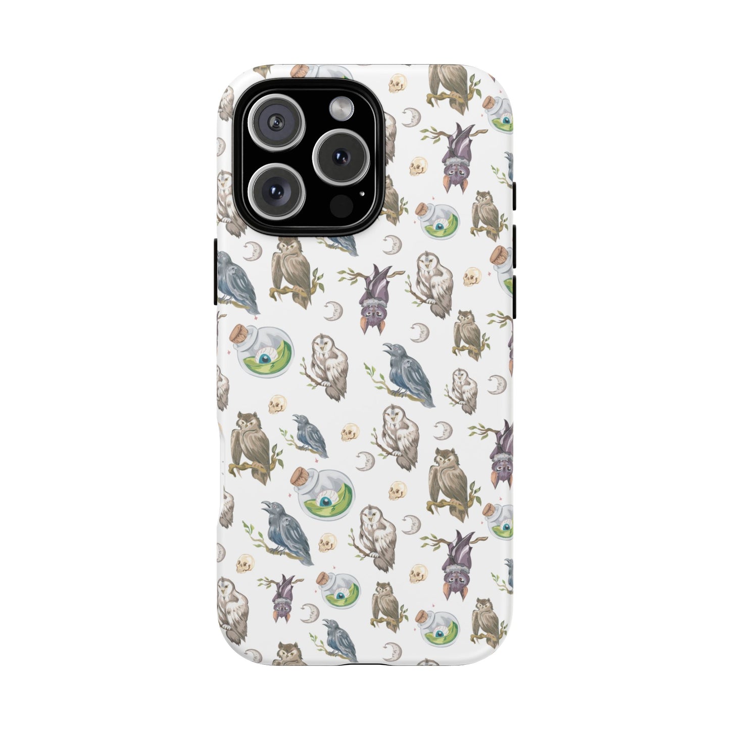 Whimsical Owl Crow Bat Eyeball Tough Phone Case
