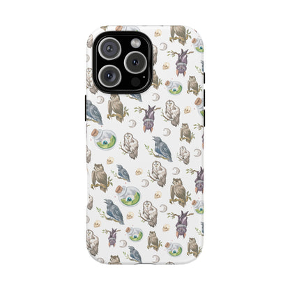 Whimsical Owl Crow Bat Eyeball Tough Phone Case