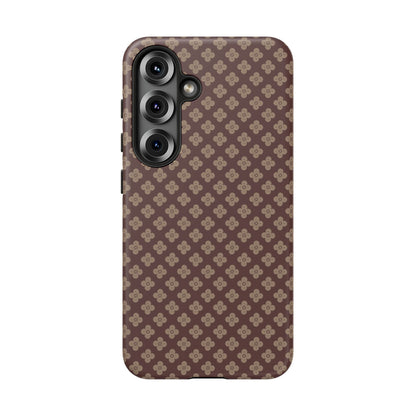 Earthy Brown & Beige Floral Tough Phone Case