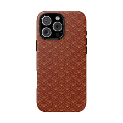 Vintage Brown & Gold Geometric Pattern Tough Phone Case