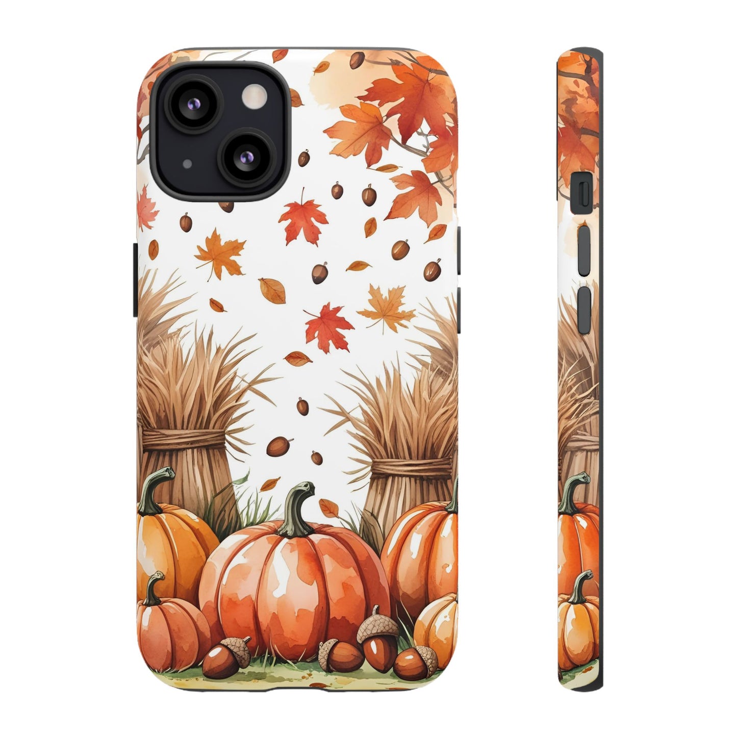 Fall Dry Straw & Pumpkin Tough Phone Case