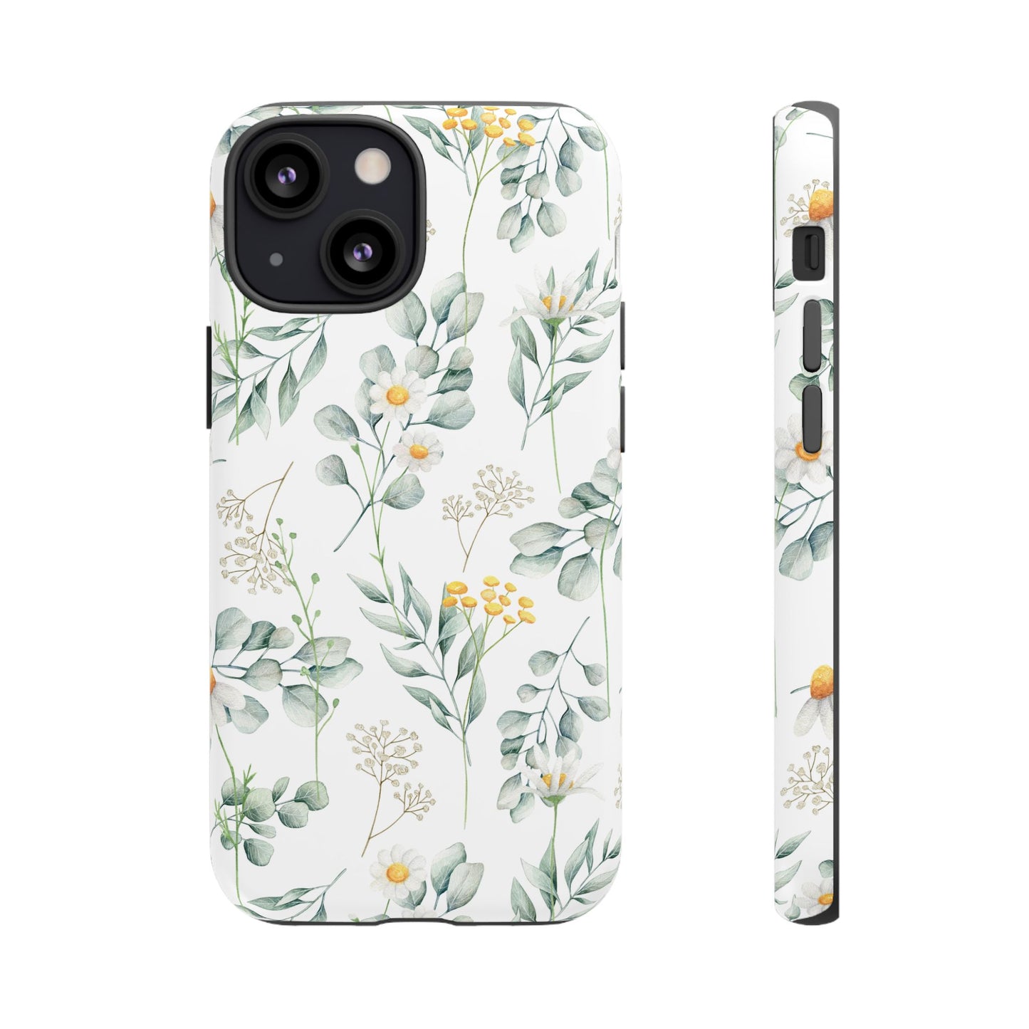 Watercolor Eucalyptus Branches and Daisy Tough Phone Case