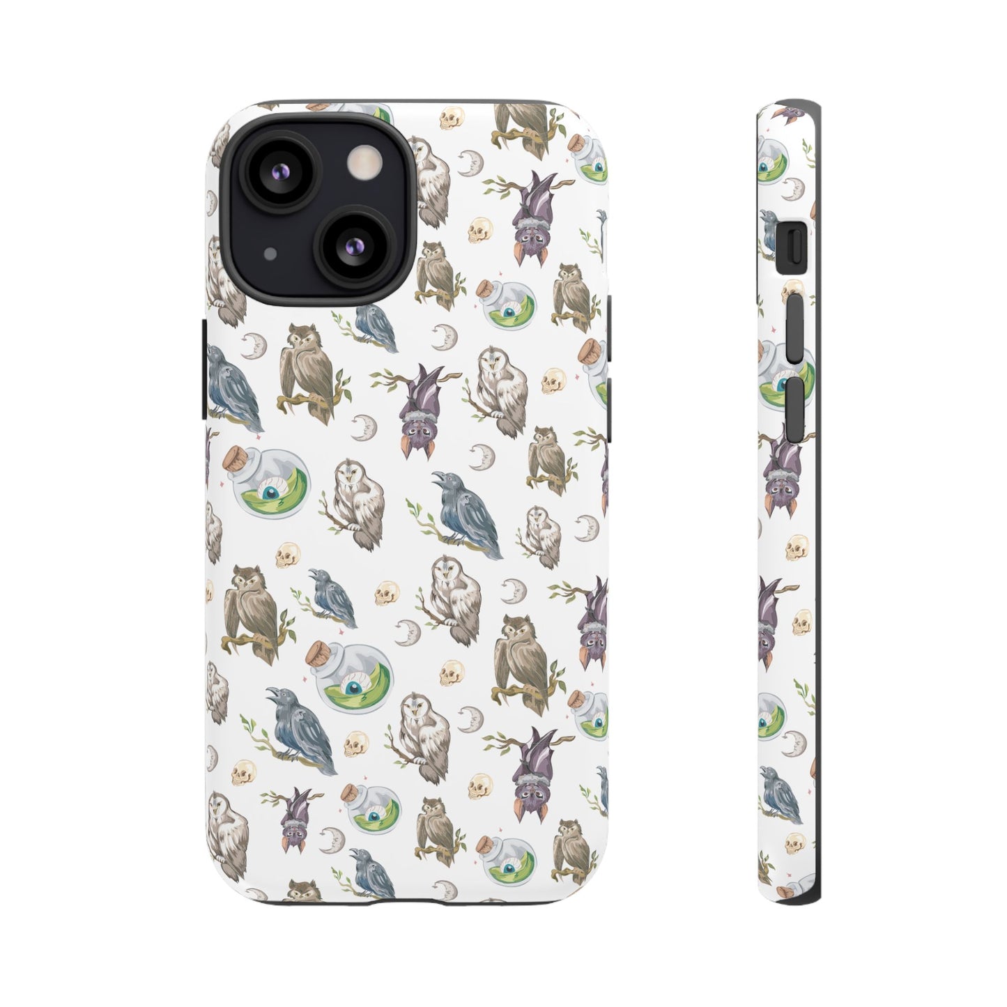 Whimsical Owl Crow Bat Eyeball Tough Phone Case