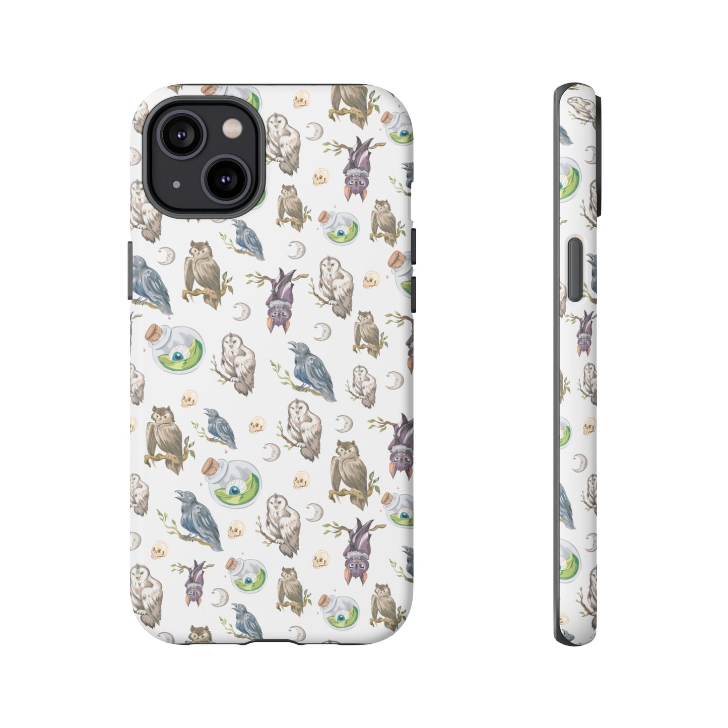 Whimsical Owl Crow Bat Eyeball Tough Phone Case