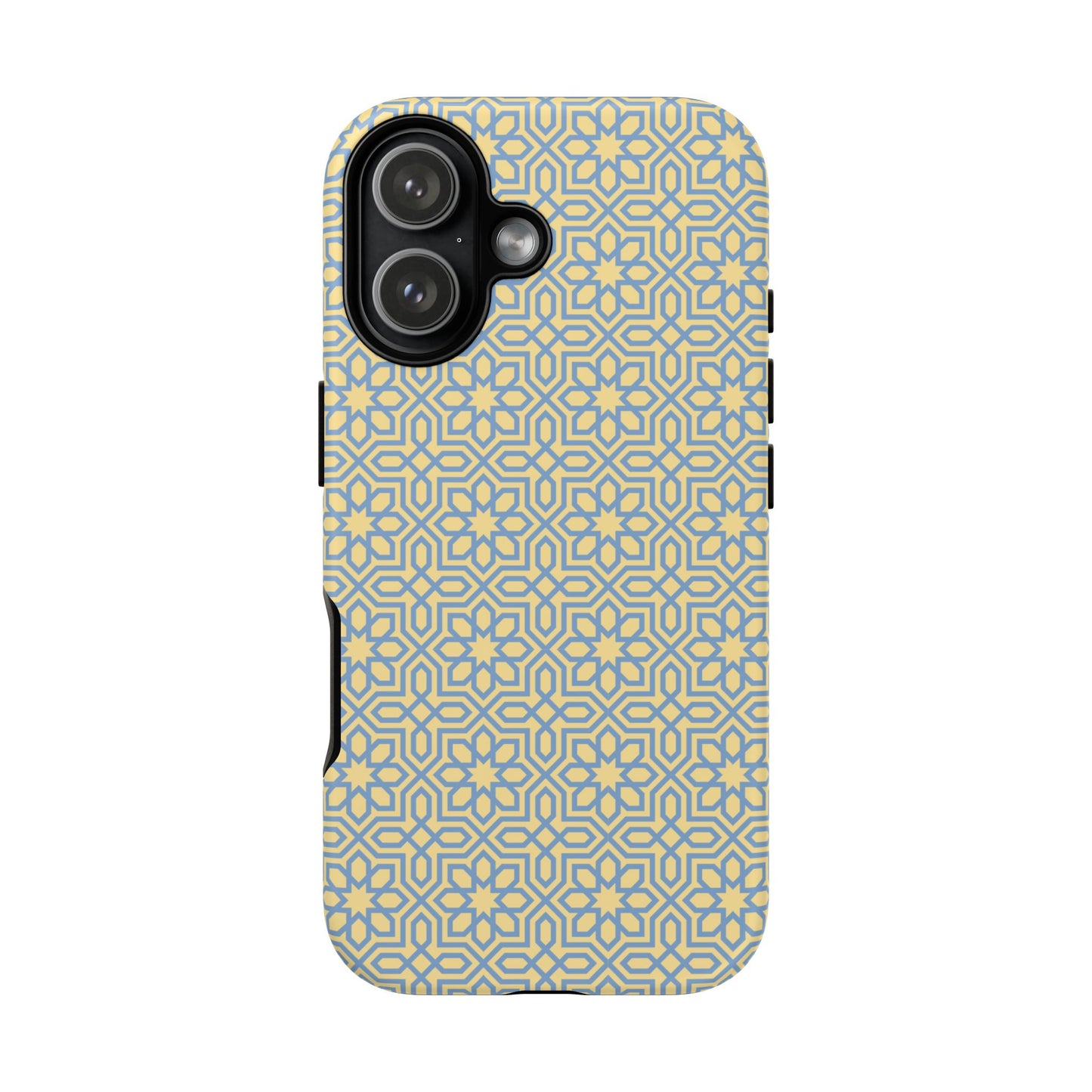 Pastel Yellow & Blue Floral Geometric Tough Phone Case