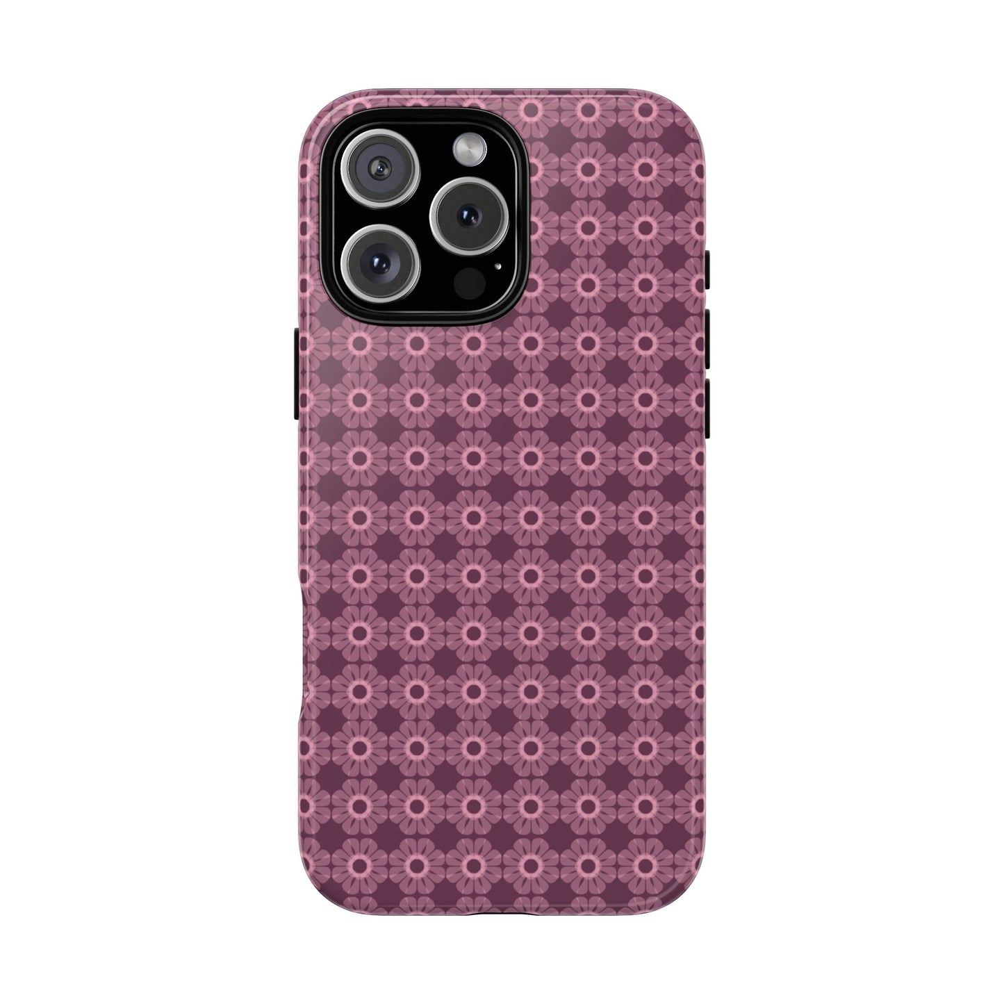 Romantic Dark Pink Floral Tough Phone Case