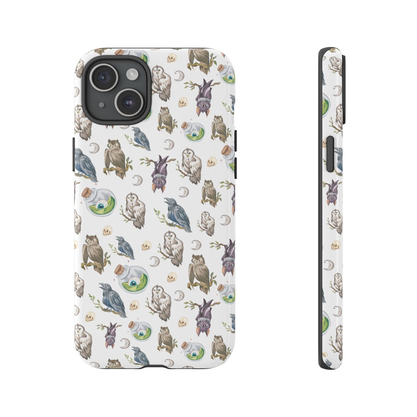 Whimsical Owl Crow Bat Eyeball Tough Phone Case