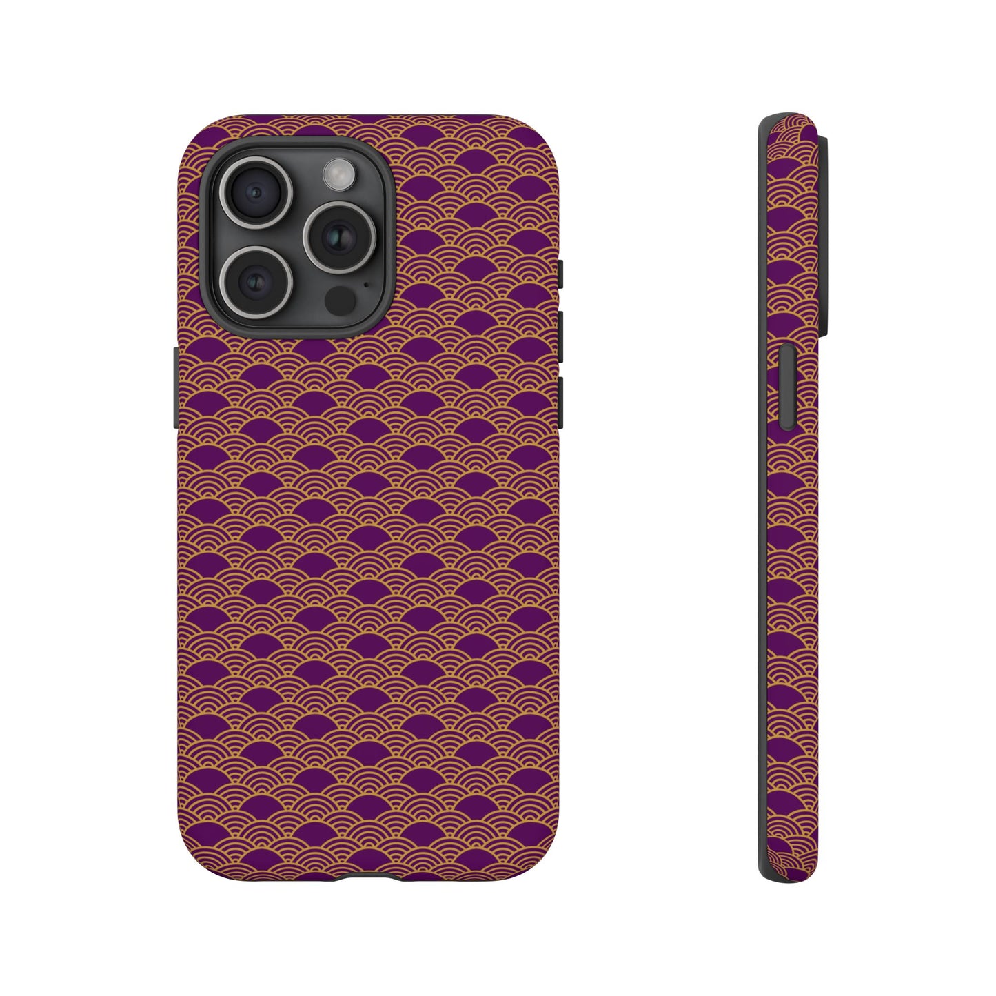 Luxurious Purple Japanese Vintage Seigaiha Wave Tough Phone Case