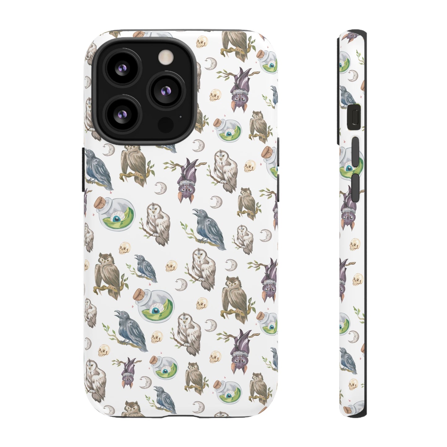 Whimsical Owl Crow Bat Eyeball Tough Phone Case