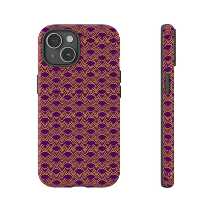 Luxurious Purple Japanese Vintage Seigaiha Wave Tough Phone Case