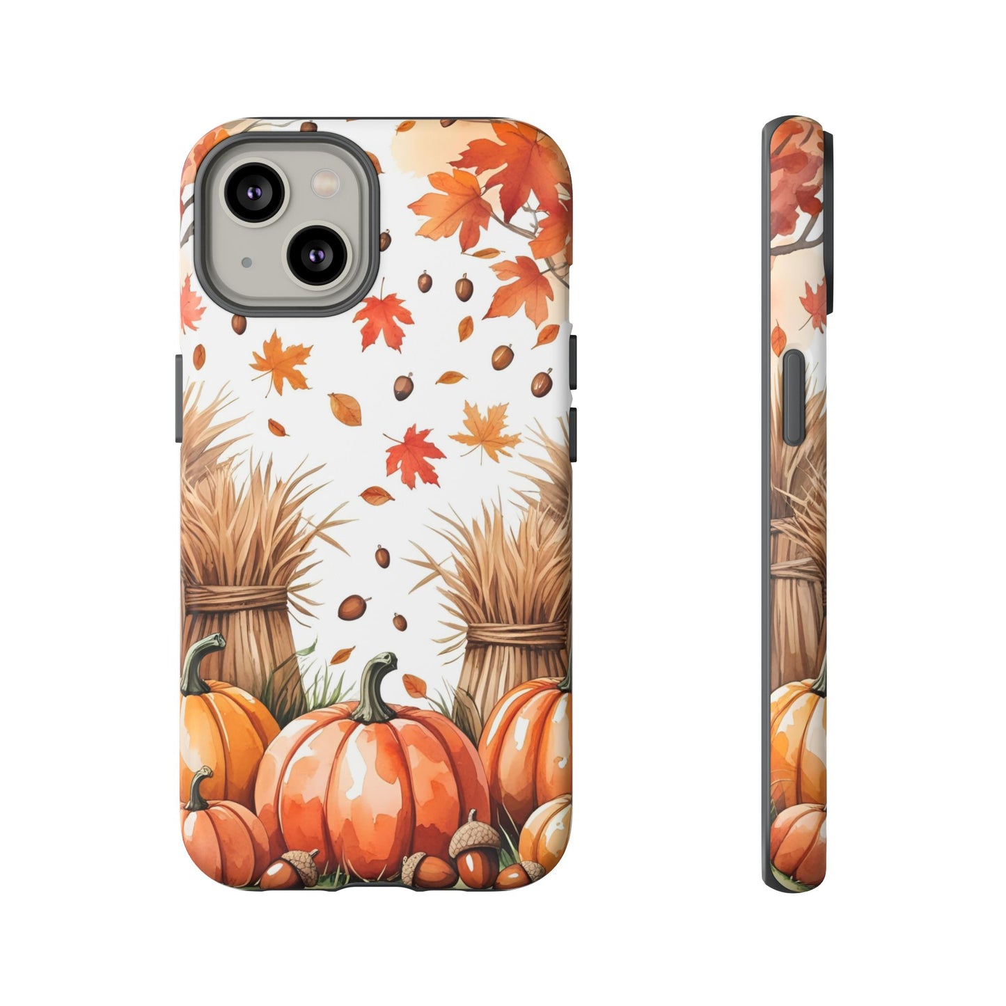 Fall Dry Straw & Pumpkin Tough Phone Case