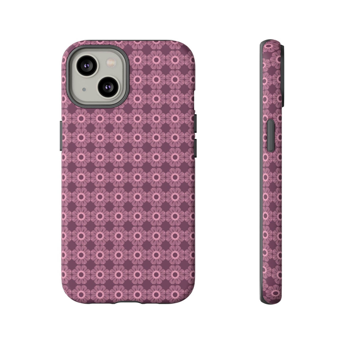 Romantic Dark Pink Floral Tough Phone Case
