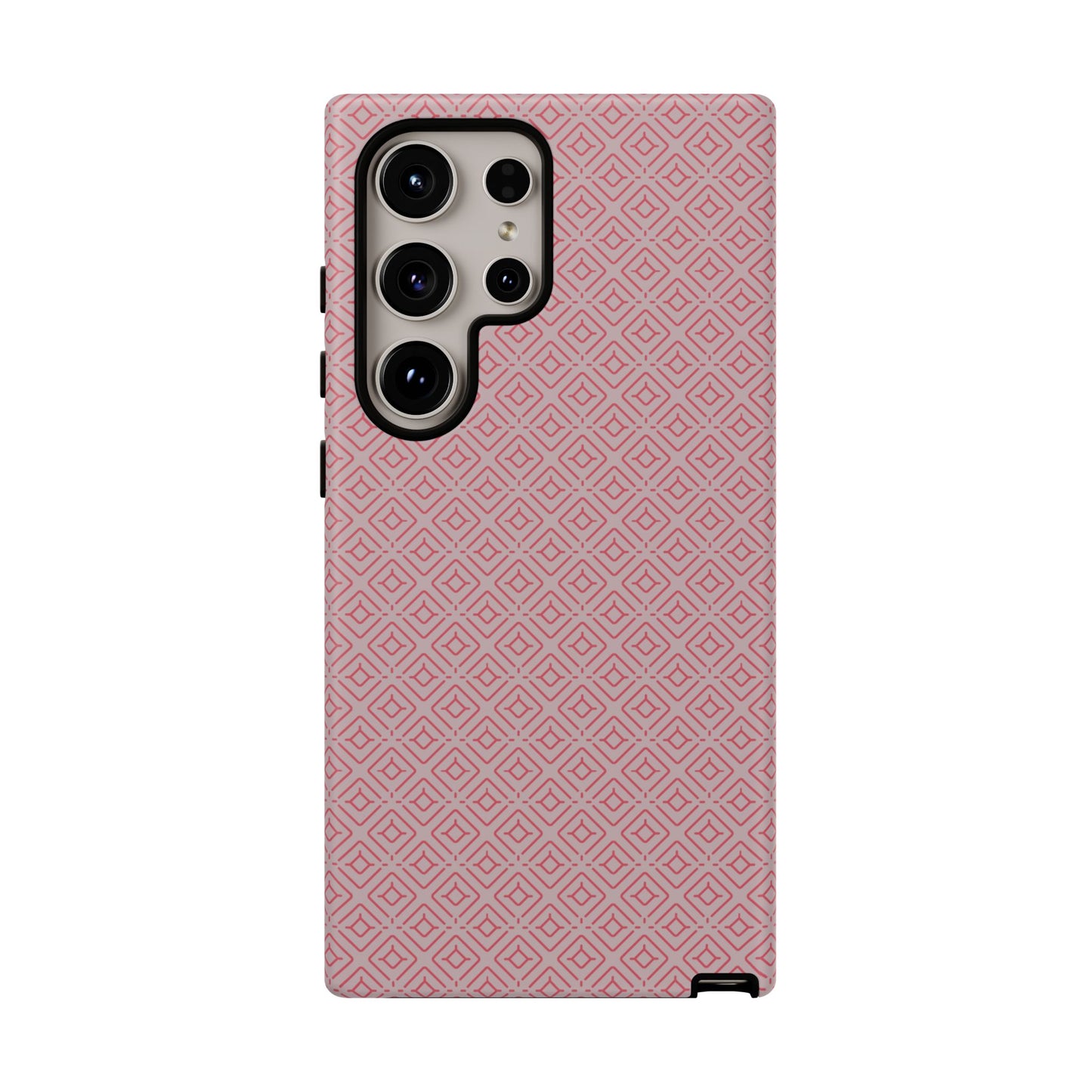 Minimalist Pink Geometric Diamond Tough Phone Case