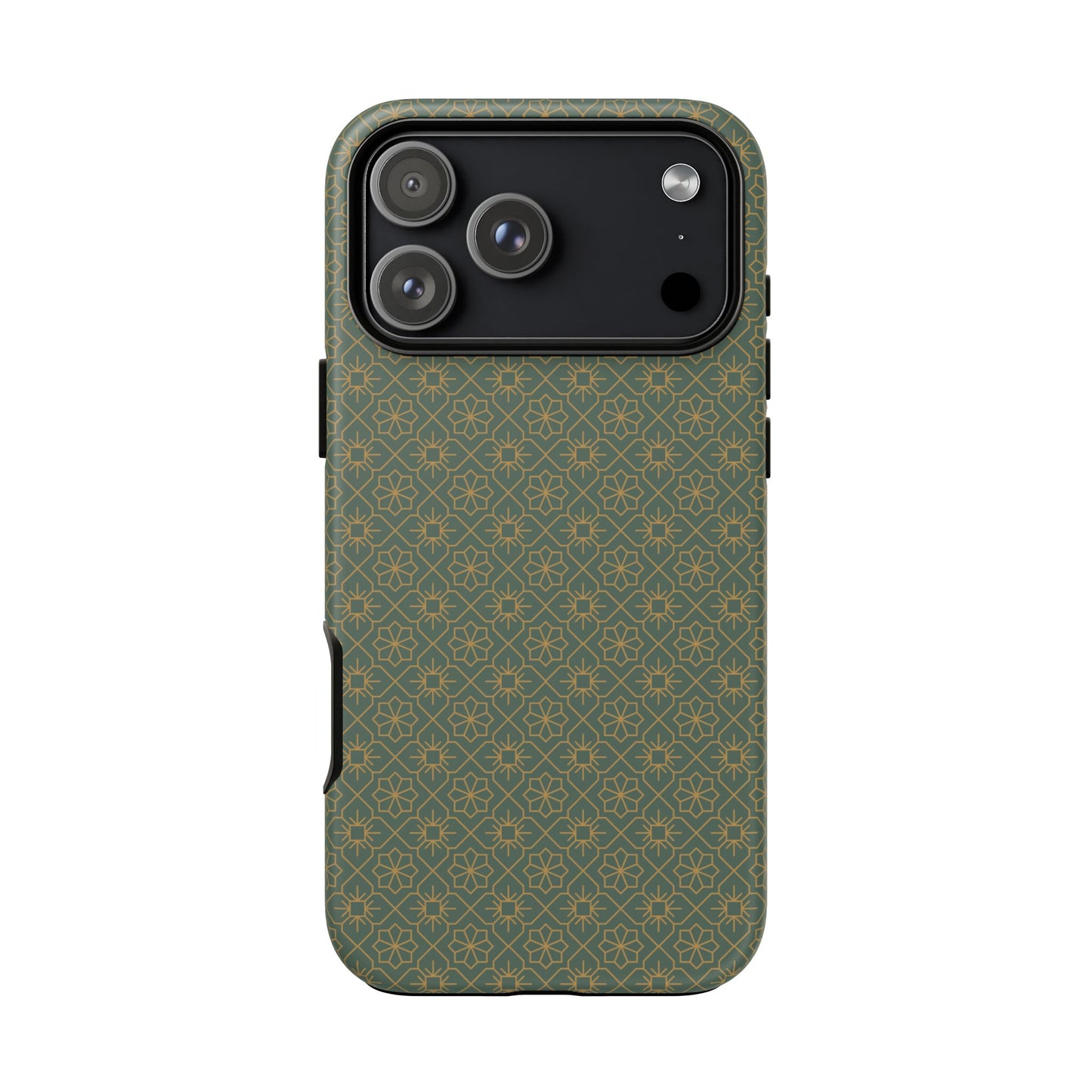 Opulent Dark Green & Gold Vintage Floral Tough Phone Case