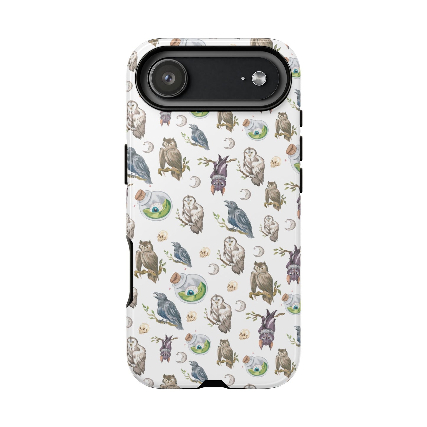 Whimsical Owl Crow Bat Eyeball Tough Phone Case