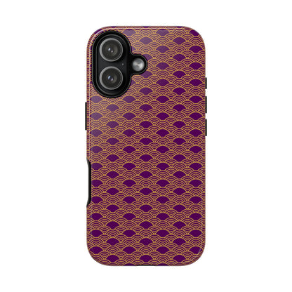 Luxurious Purple Japanese Vintage Seigaiha Wave Tough Phone Case