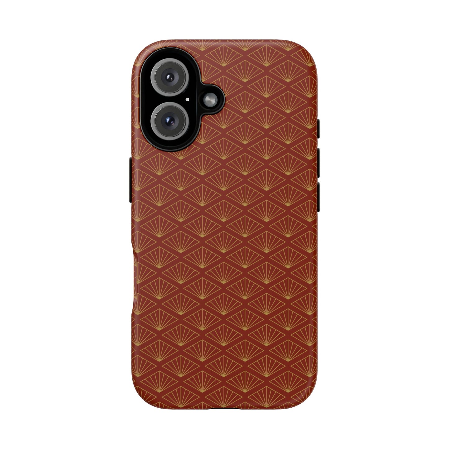 Vintage Brown & Gold Geometric Pattern Tough Phone Case