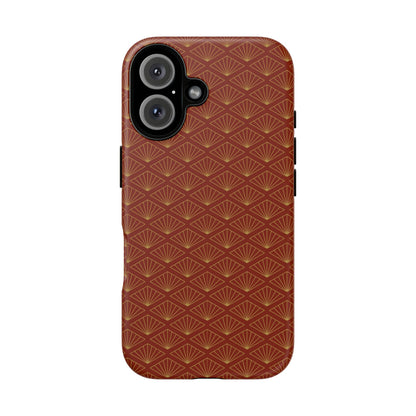 Vintage Brown & Gold Geometric Pattern Tough Phone Case