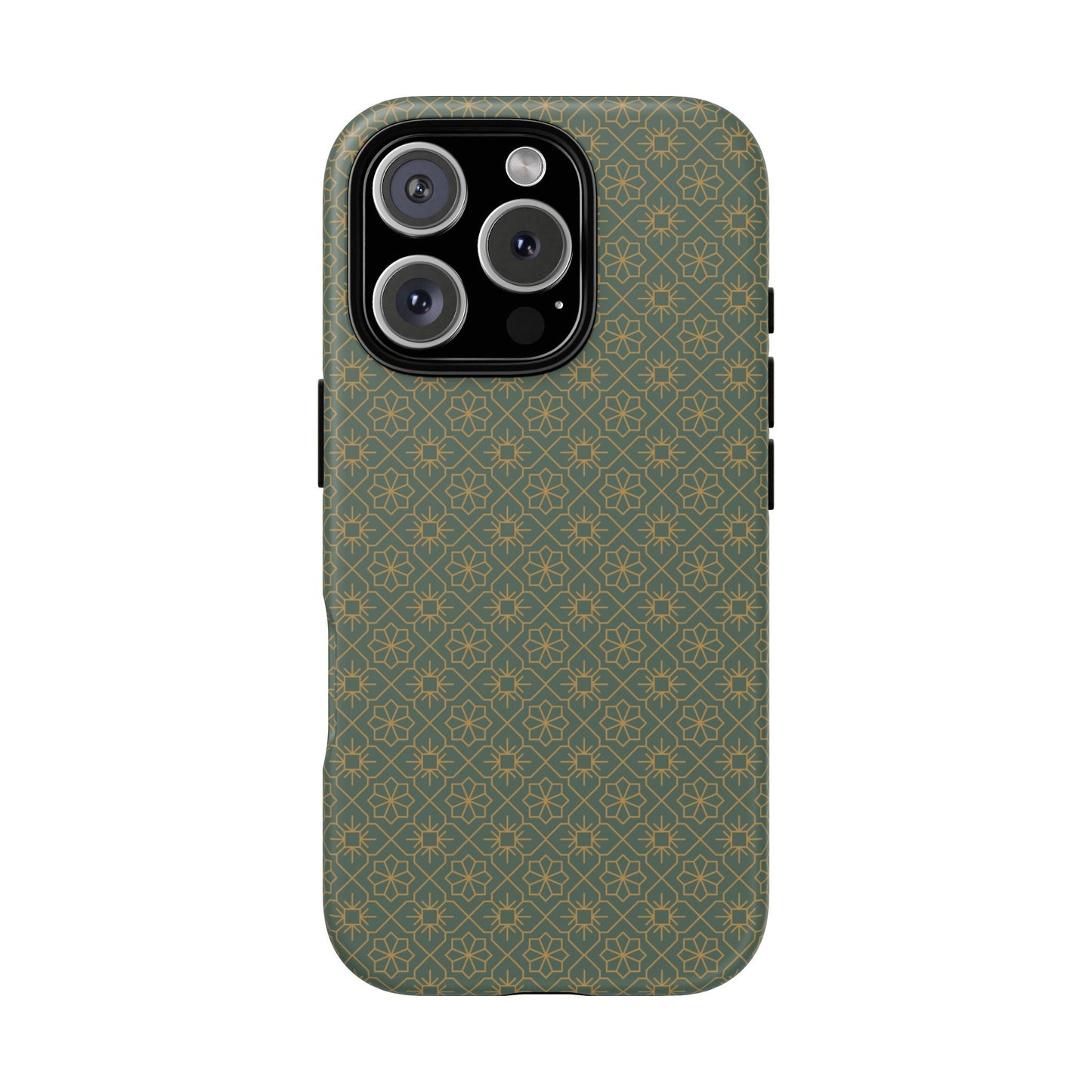 Opulent Dark Green & Gold Vintage Floral Tough Phone Case