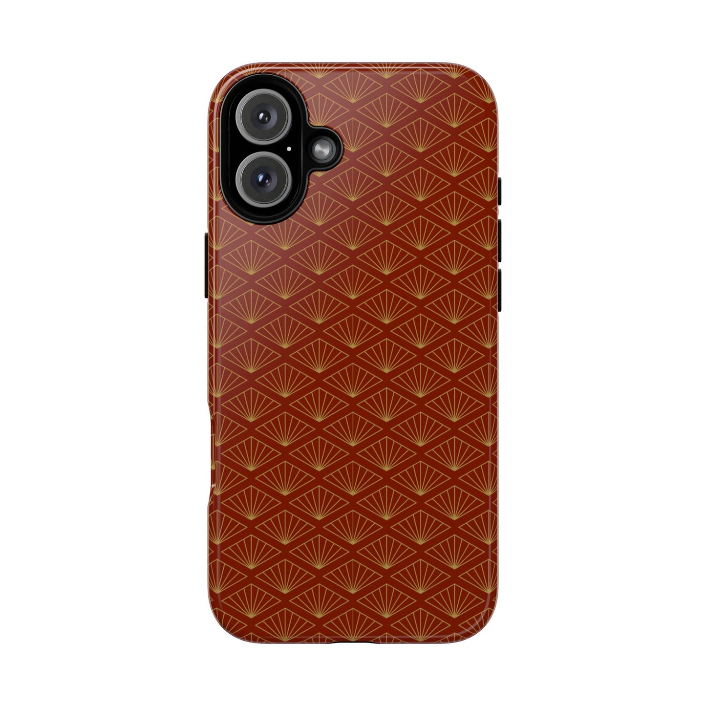 Vintage Brown & Gold Geometric Pattern Tough Phone Case