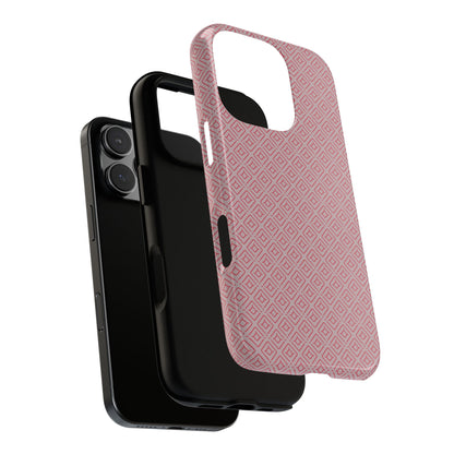 Minimalist Pink Geometric Diamond Tough Phone Case