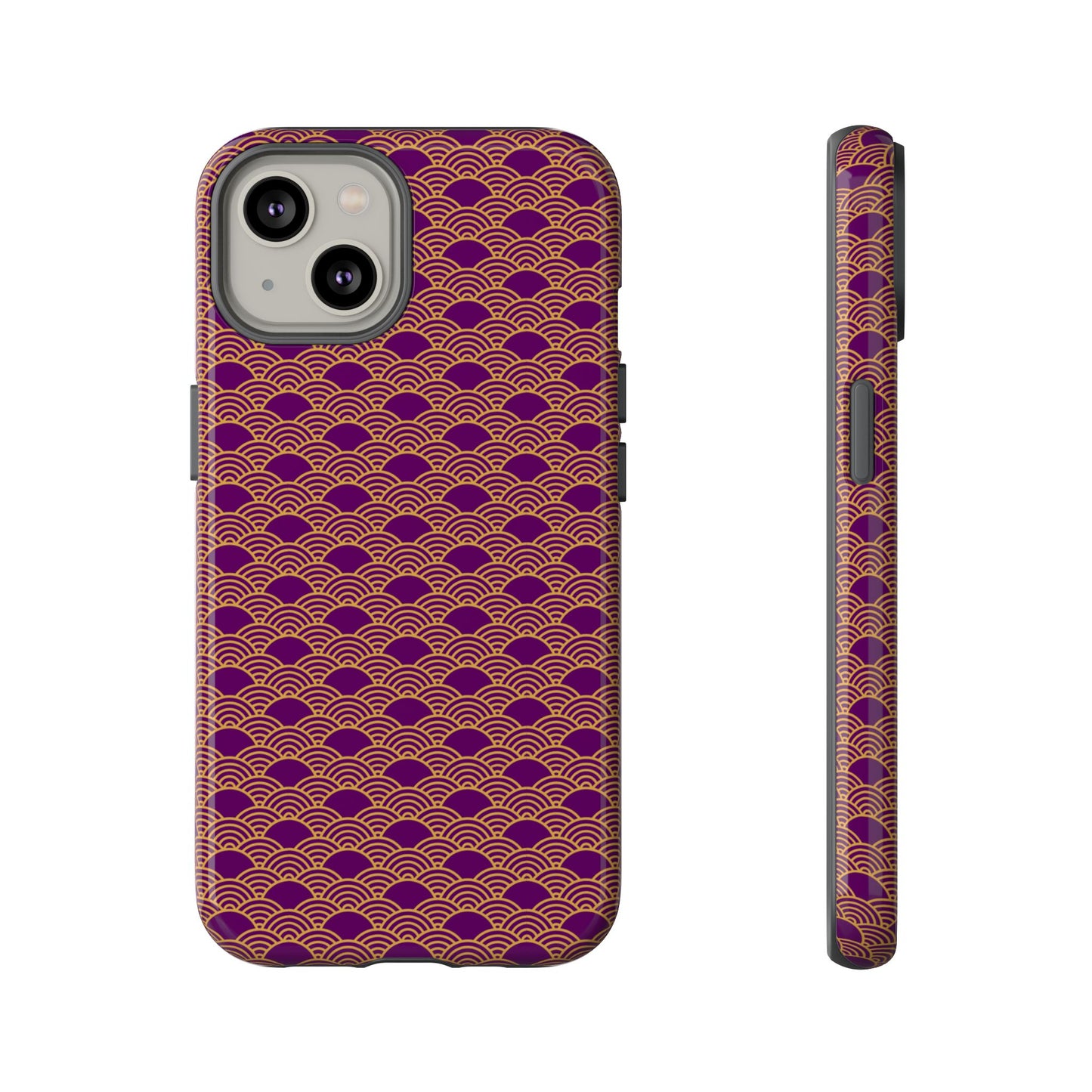 Luxurious Purple Japanese Vintage Seigaiha Wave Tough Phone Case