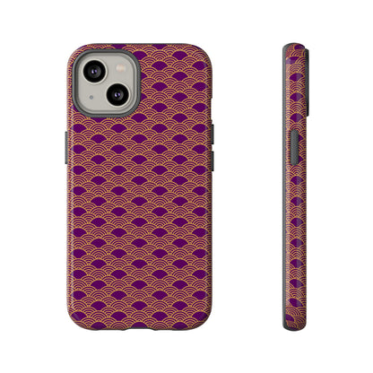 Luxurious Purple Japanese Vintage Seigaiha Wave Tough Phone Case