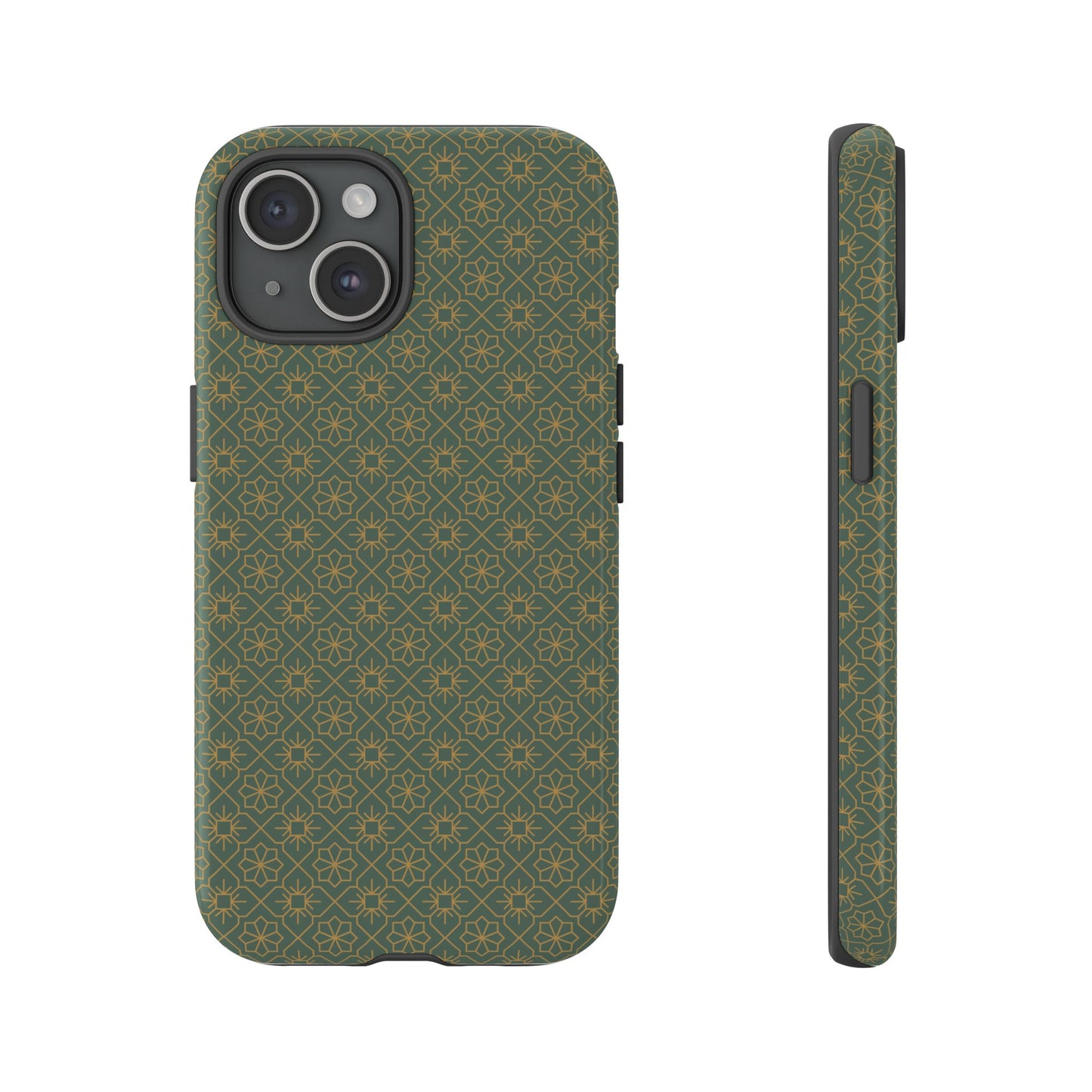 Opulent Dark Green & Gold Vintage Floral Tough Phone Case