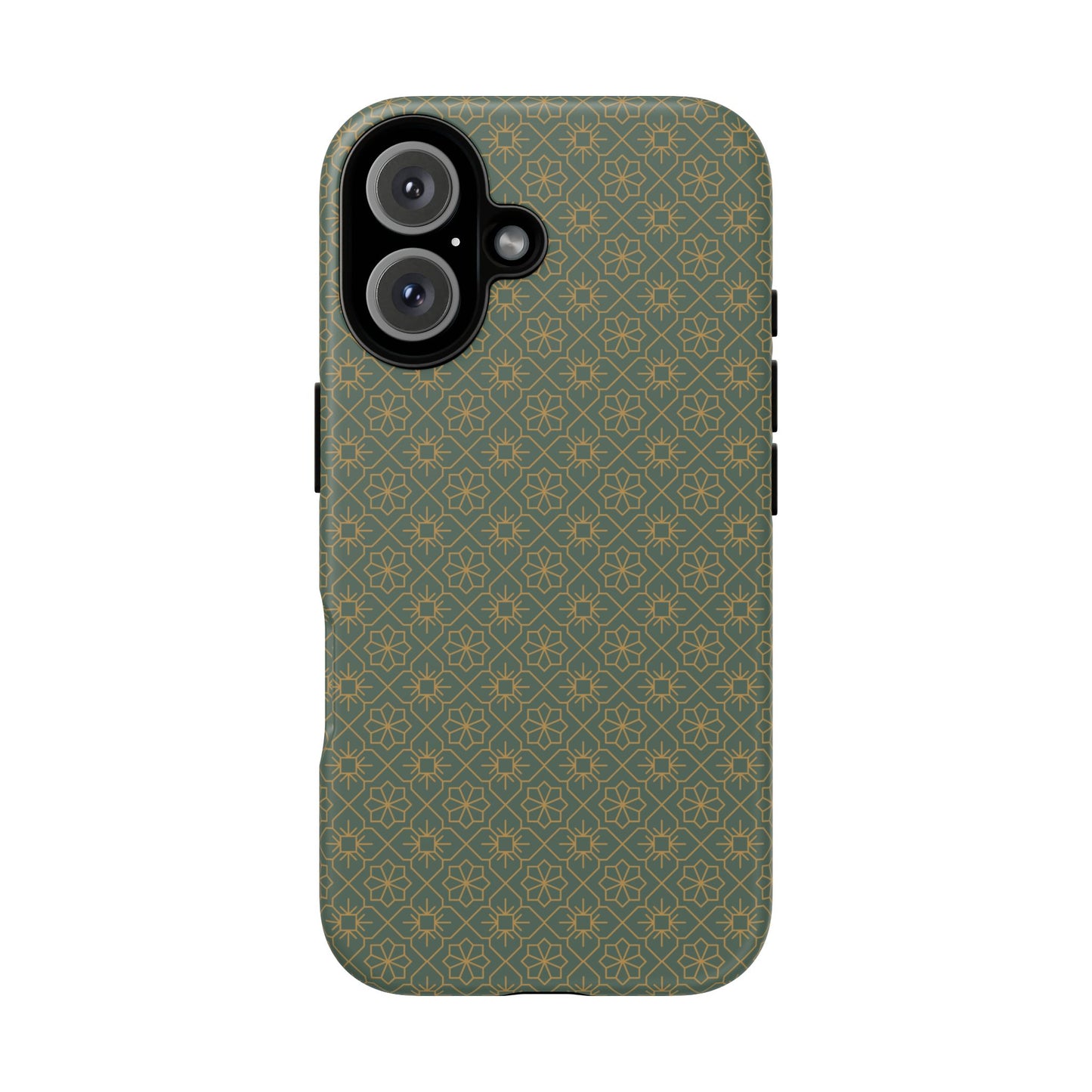 Opulent Dark Green & Gold Vintage Floral Tough Phone Case
